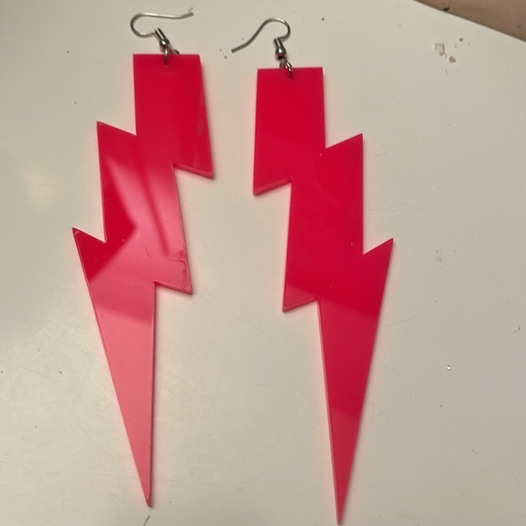Earrings Lightning Bolts translucent or mirror approx. 12cm long (4.7 inches) - Picture 2 of 9